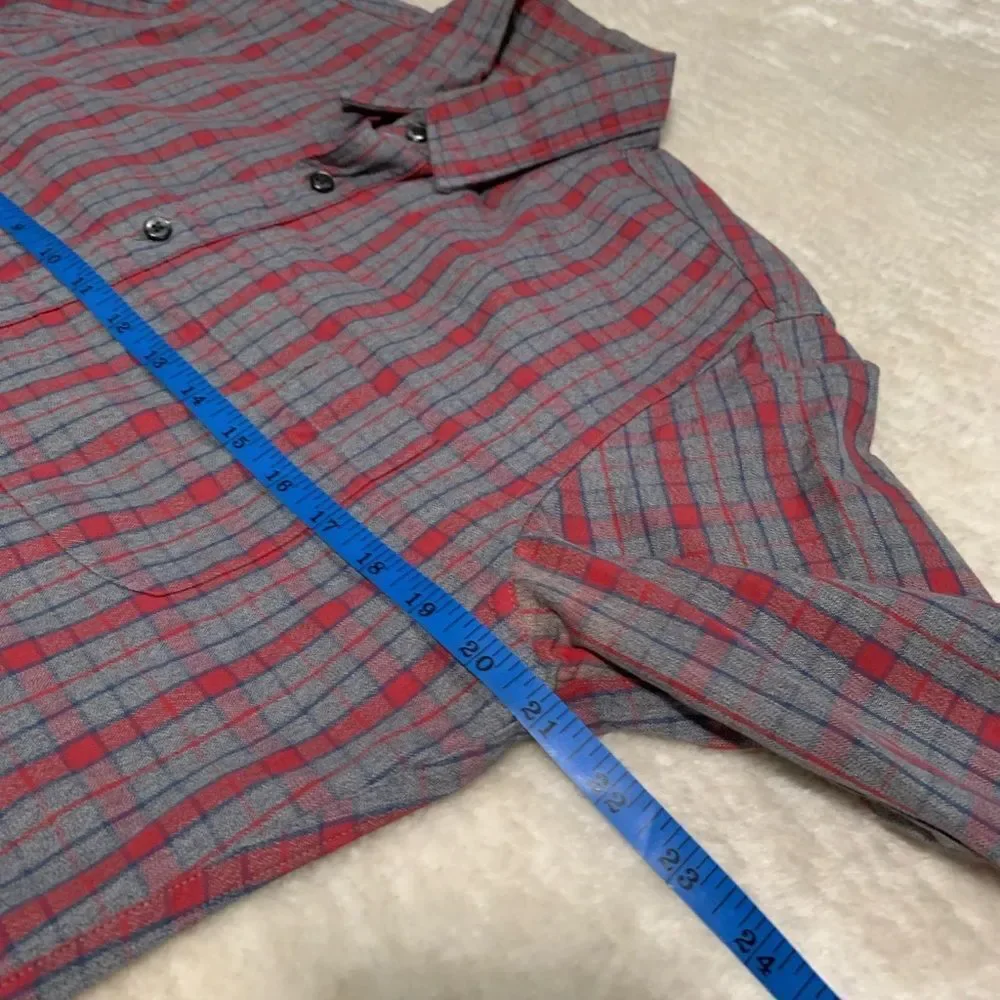 J Crew Mens Button‎ Down Gray Red Dress Shirt Size Small Casual